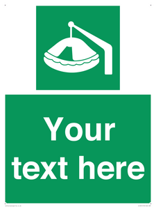 Custom sign Safe condition Davit-launched liferaft